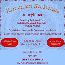 Load image into Gallery viewer, armenian needlelace class at tiny arts supply lace making