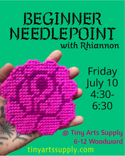 Load image into Gallery viewer, Needlepoint Rose with Rhiannon Platt Friday 7/10/26 4:30pm to 6:30pm