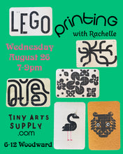 Load image into Gallery viewer, Lego printing printmaking class with experienced Aquarius designer in the neighborhood Ridgewood NYC

