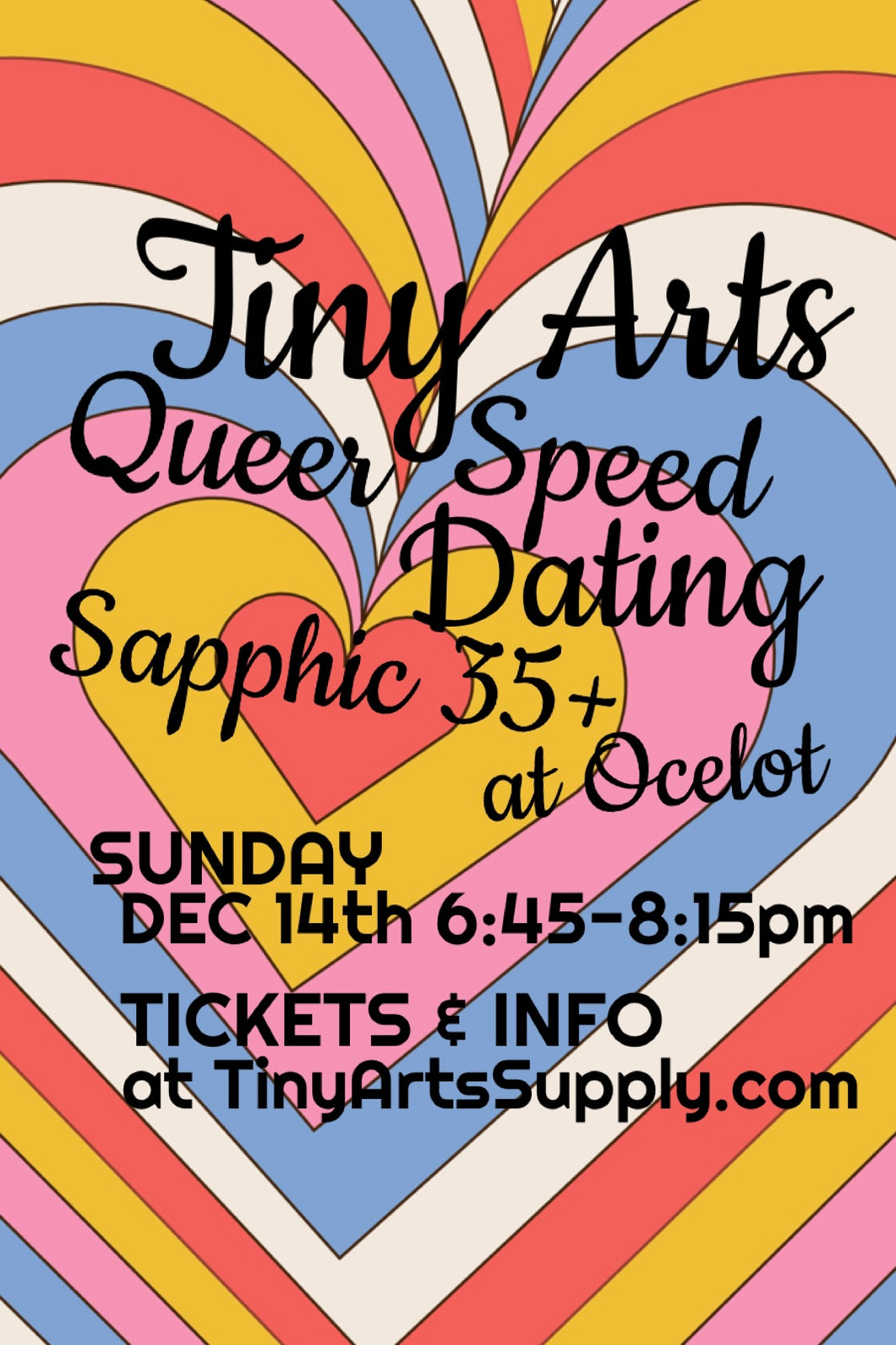 Speed Dating for Queers - Sapphic Ages 35+ Sunday 12/14/25 6:45pm to 8:15pm at Ocelot