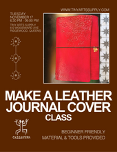 Load image into Gallery viewer, Leather Craft - Make a Journal Cover with Callejera Leather Tuesday 11/17/26 6:30pm to 9pm
