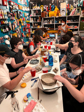 Load image into Gallery viewer, Masked Handbuilding (and Glazing) Workshop with La Rainne Tuesday 9/8/26 6pm to 9:30pm
